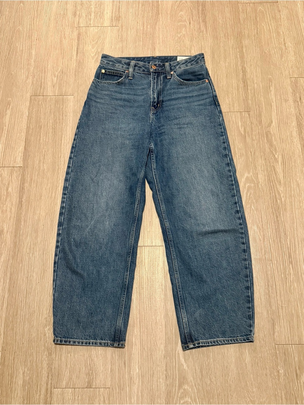 GAP curvy high rise barrel jeans